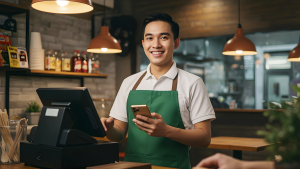 aplikasi POS kafe modern