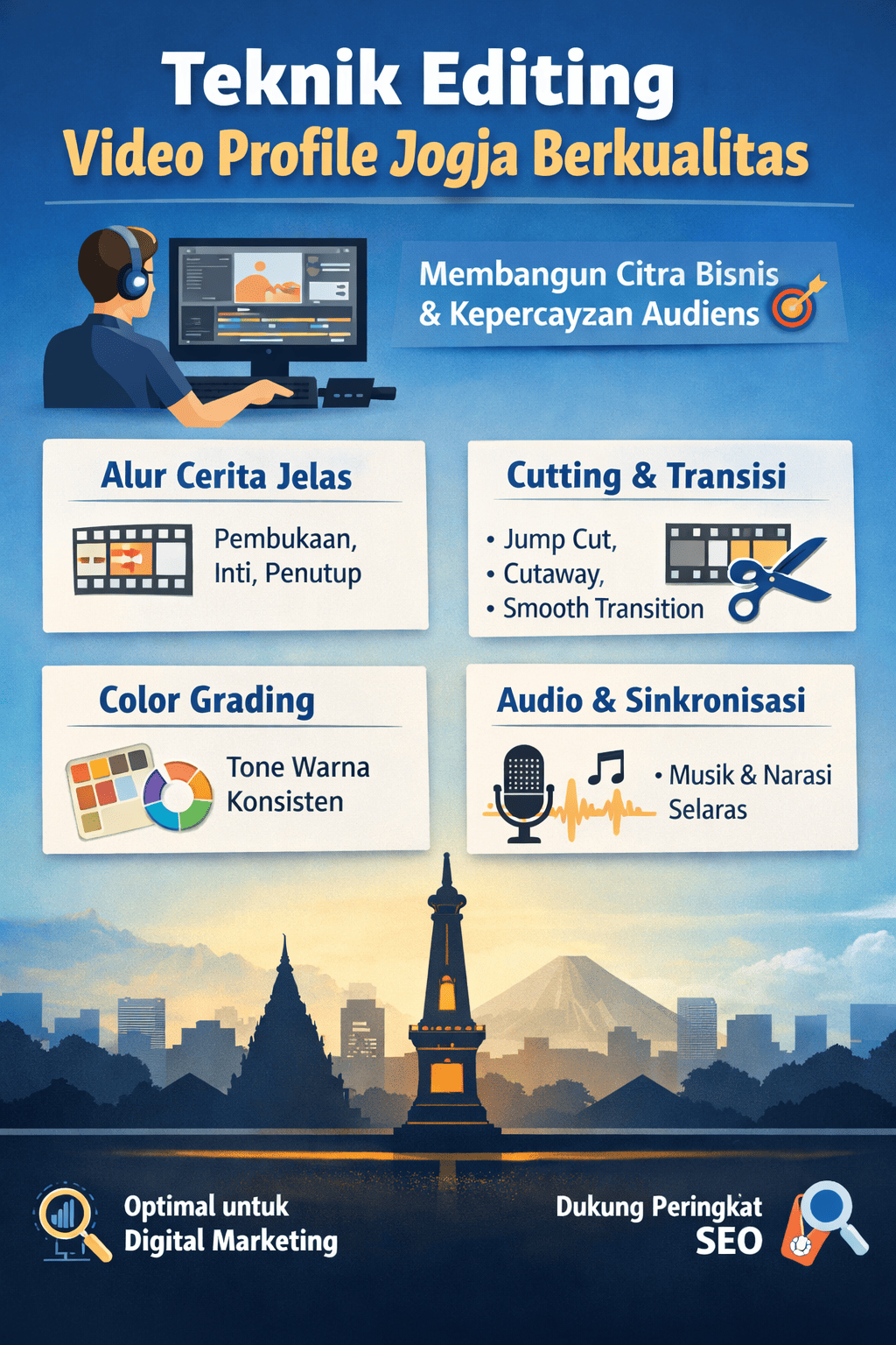 Teknik editing video profile Jogja